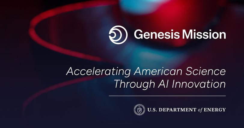 DOE announcement slide: accelerating American science through AI innovation